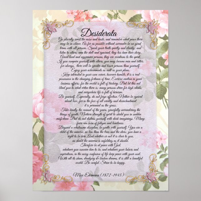 Poster Desiderata, prothèse florale "choses désirées" de  (Devant)