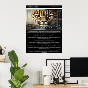 Poster Desiderata : Sagesse intemporelle des léopards