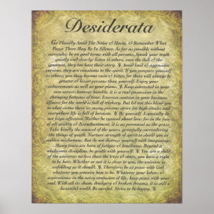 Poster DESIDERATA sur le papier antique