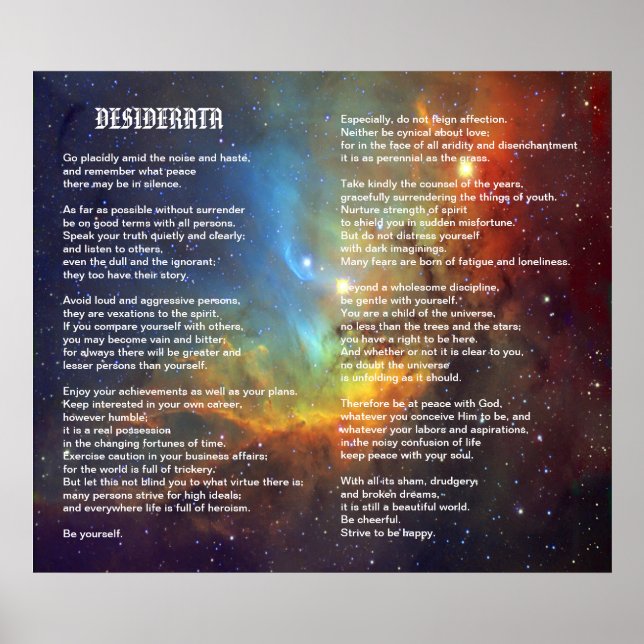 Poster Desiderata sur Tulip Galaxy (Devant)