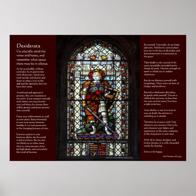 Poster Desiderata - Vitrail de St George (Devant)