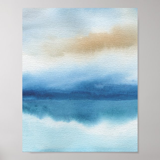 Poster Design Abstrait du lac Watercolor (Devant)