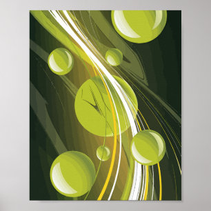 Poster Design abstrait dynamique de la sphère verte et de