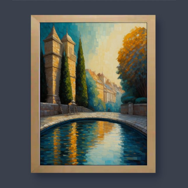 Poster Design abstrait moderne Gold Blue European (Créateur téléchargé)