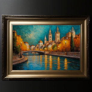 Poster Design abstrait moderne Or Orange Bleu européen