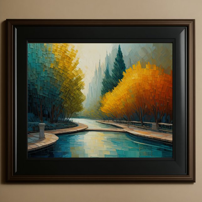 Poster Design abstrait moderne Or Orange Bleu européen (Créateur téléchargé)