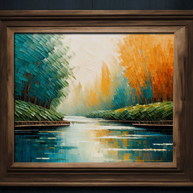 Poster Design abstrait moderne Or Orange Bleu européen (Créateur téléchargé)