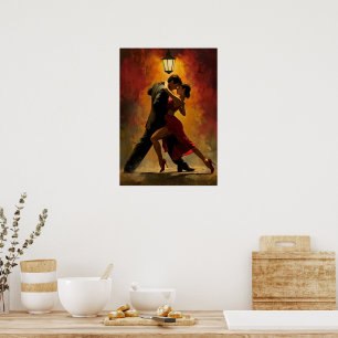 Poster ✨Design artistique romantique d'un couple de tango