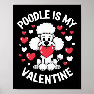 Poster Design d'amour de chiot mignon de la Saint-Valenti