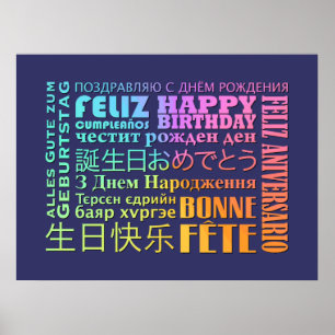 Poster Design d'anniversaire international heureux