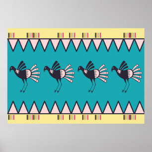Poster design d'art africain Abstrait. Trib à main