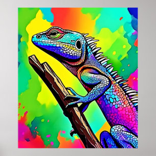 Poster Design d'art Lizard coloré