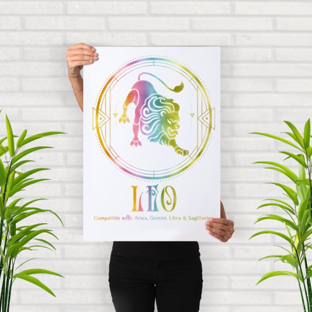 Poster Design de compatibilité Zodiac Leo (Créateur téléchargé)
