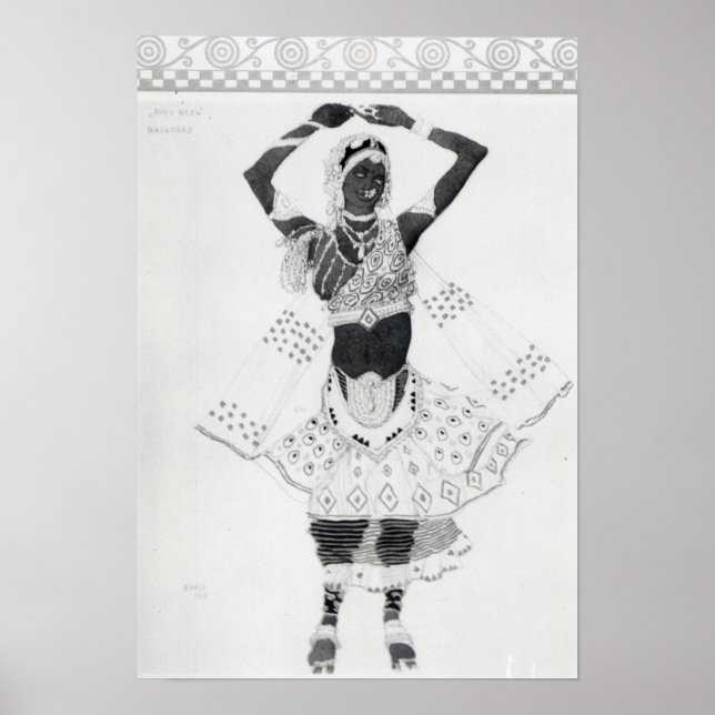 Poster Design de costume pour 'Le Dieu Bleu', 1912 (Devant)