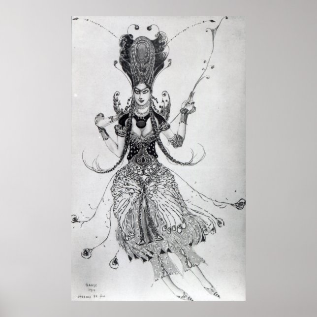 Poster Design de costume pour "The Firebird", 1910 (Devant)