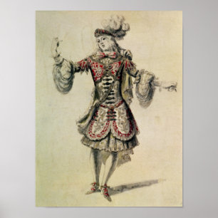 Poster Design de costume pour un danseur masculin, c.1681