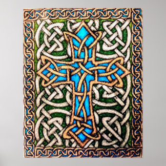 Poster "Design de croix celtique" - Stylo et crayon