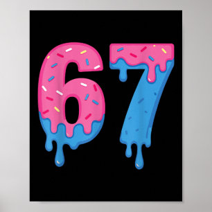 Poster Design de Donut 67 Mème Amusant Six Sept Paillette