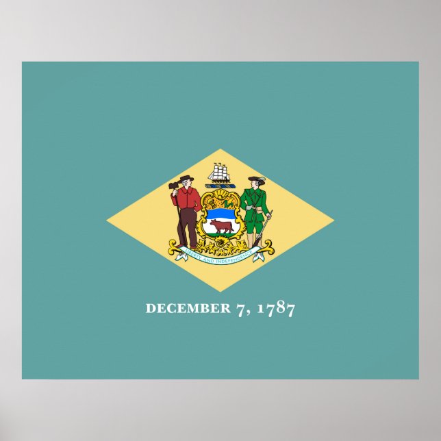 Poster Design de drapeau d'état du Delaware (Devant)