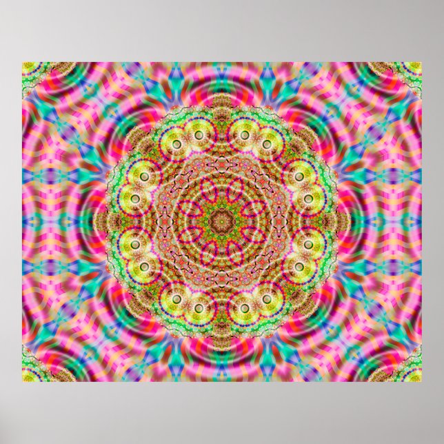 Poster Design de fleurs Mandala (Devant)