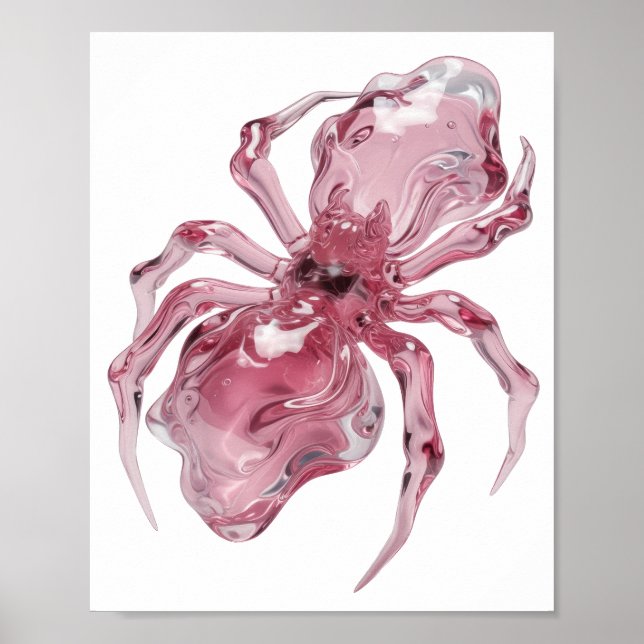 Poster Design de GLASS SPIDER en argent propre (Devant)