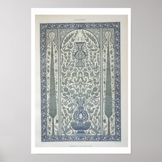 Poster Design de la mosquée d'Ibrahym Agha, de 'Art arabe (Devant)