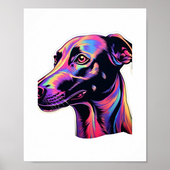 Poster Design de néon Greyhound (Devant)
