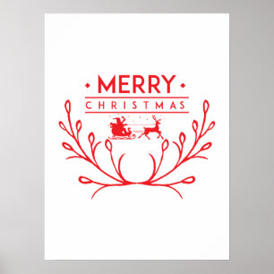 Poster Design de Noël avec rennes