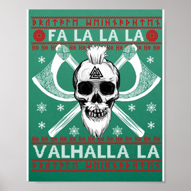 Poster Design de Noël moche Fa-La-La-Valhalla Viking Val (Devant)