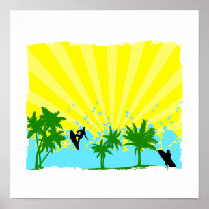 Poster design de surfer audacieux