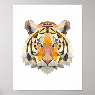 Poster Design de tigre géométrique nordique