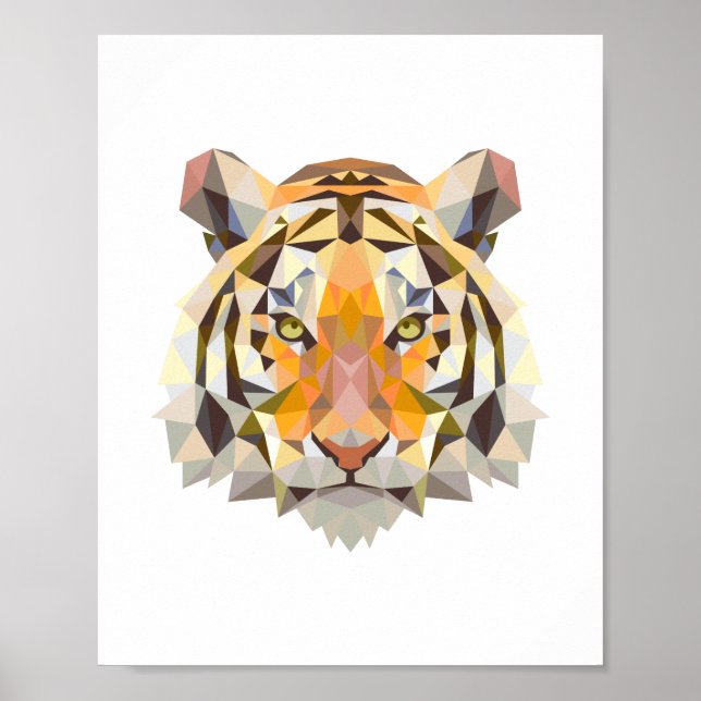 Poster Design de tigre géométrique nordique (Devant)