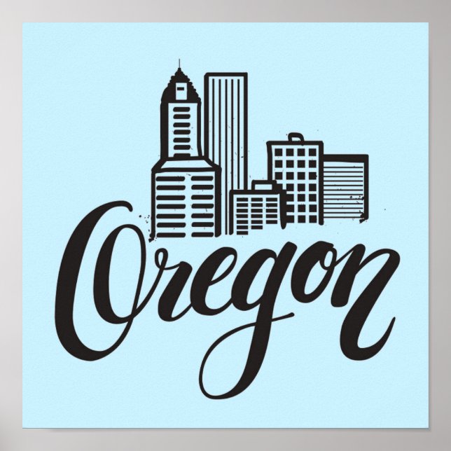 Poster Design de typographie de l'Oregon (Devant)