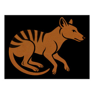 Poster Design de typographie Thylacine vintage