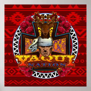 Poster design de Yaqui Deer Dancer en rouge