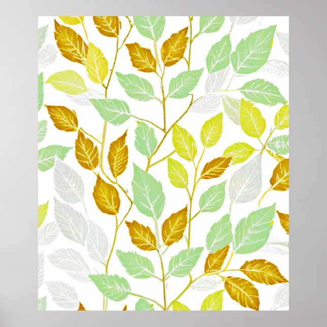 Poster Design élégant de feuilles inspirées par la nature (Devant)