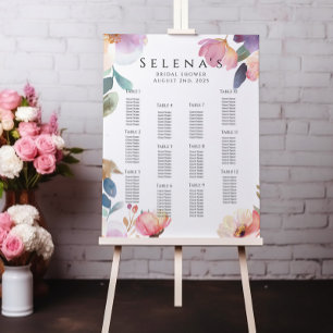 Poster Design élégant de la carte de sièges floraux