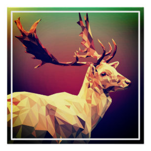 Poster Design en polygone de cerf