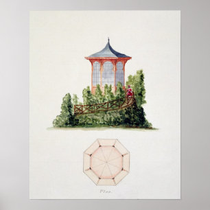 Poster Design for a pavilion in simfied style oriental