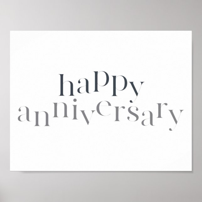 Poster Design moderne, élégant, chic Happy Anniversaire (Devant)