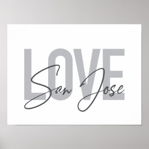 Poster Design moderne, simple, chic, cool Love San Jose