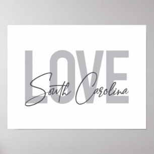 Poster Design moderne, simple, cool Love South Carolina