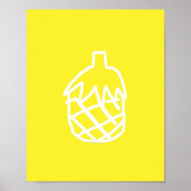 Poster Design moderne simple en ananas jaune (Devant)