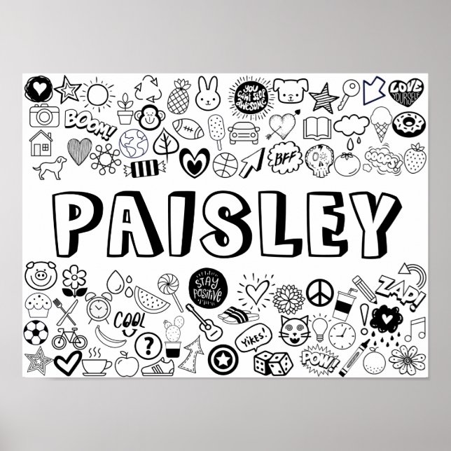 Poster Design "PAISLEY" couleur-it-Yourself (Devant)