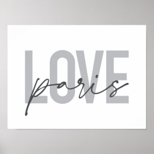 Poster Design simple, moderne, urbain, cool Love Paris