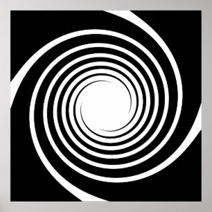 Poster Design spiral noir et blanc.