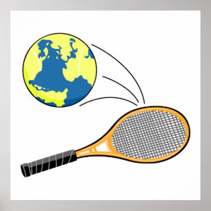 Poster design sportif de tennis mondial