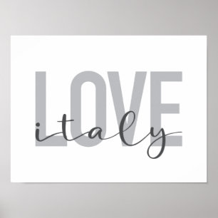 Poster Design urbain, moderne, simple, cool Love Italy