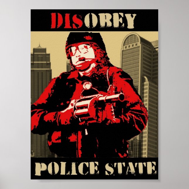Poster désobéir à l'état policier (Devant)
