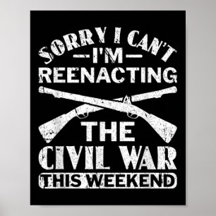 Poster Désolé Je Ne Peux Pas Réagir À La Guerre Civile - 